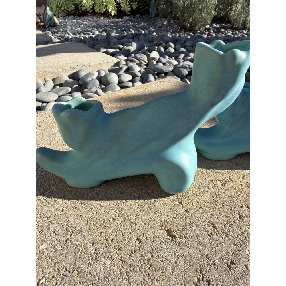 Antique Van Briggle Candlestick Holders Pair Matte Turquoise Colo‎ Springs - Picture 8 of 12
